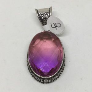 BiColour Tourmaline Silver Pendant